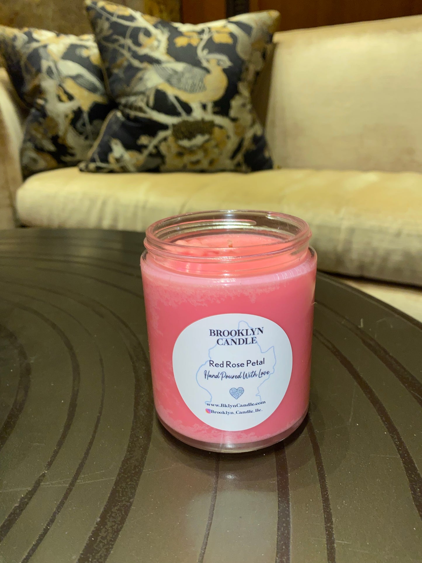 9 oz straight glass jar Natural soy scented candle