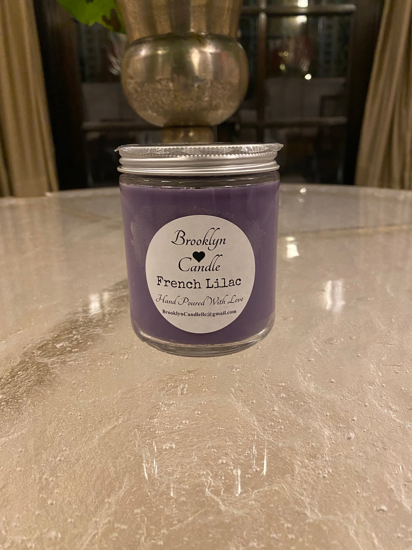 9 oz straight glass jar Natural soy scented candle